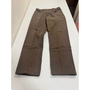 Lands End Square Rigger Mens Brown Cotton‎ Twill Straight Leg Pants 34x31